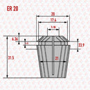 Collet ER20-1/8
